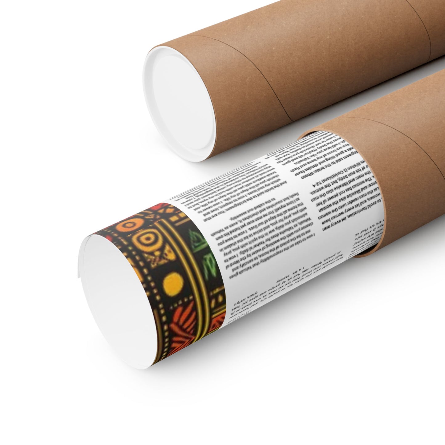 Marriage Ketubah- Black and Red Kente Ketubah Scrolls (Paleo Hebrew and English)- Qodesh Union Collection