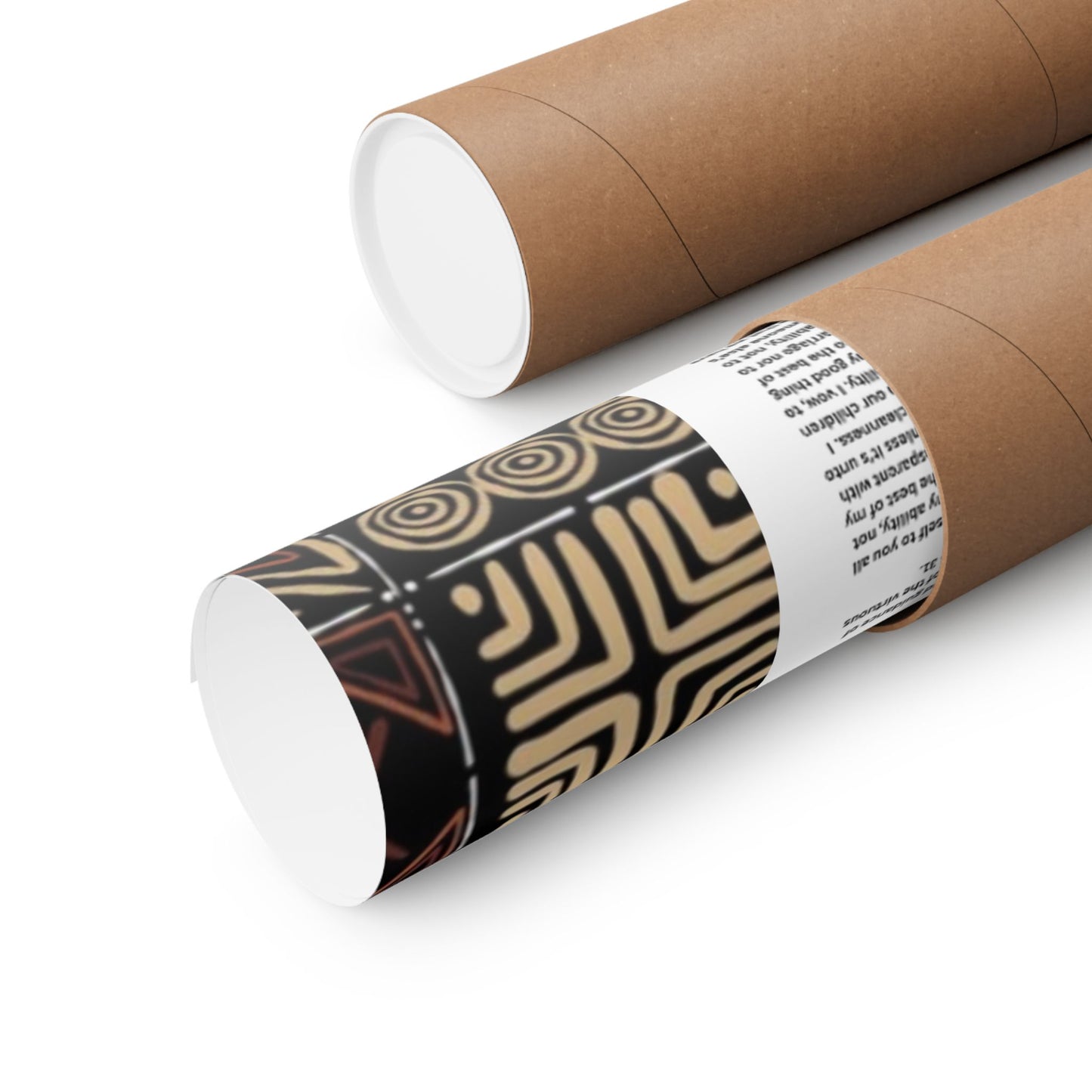 Marriage Ketubah- Brown Kente Ketubah Scrolls (Paleo Hebrew and English)- Qodesh Union Collection