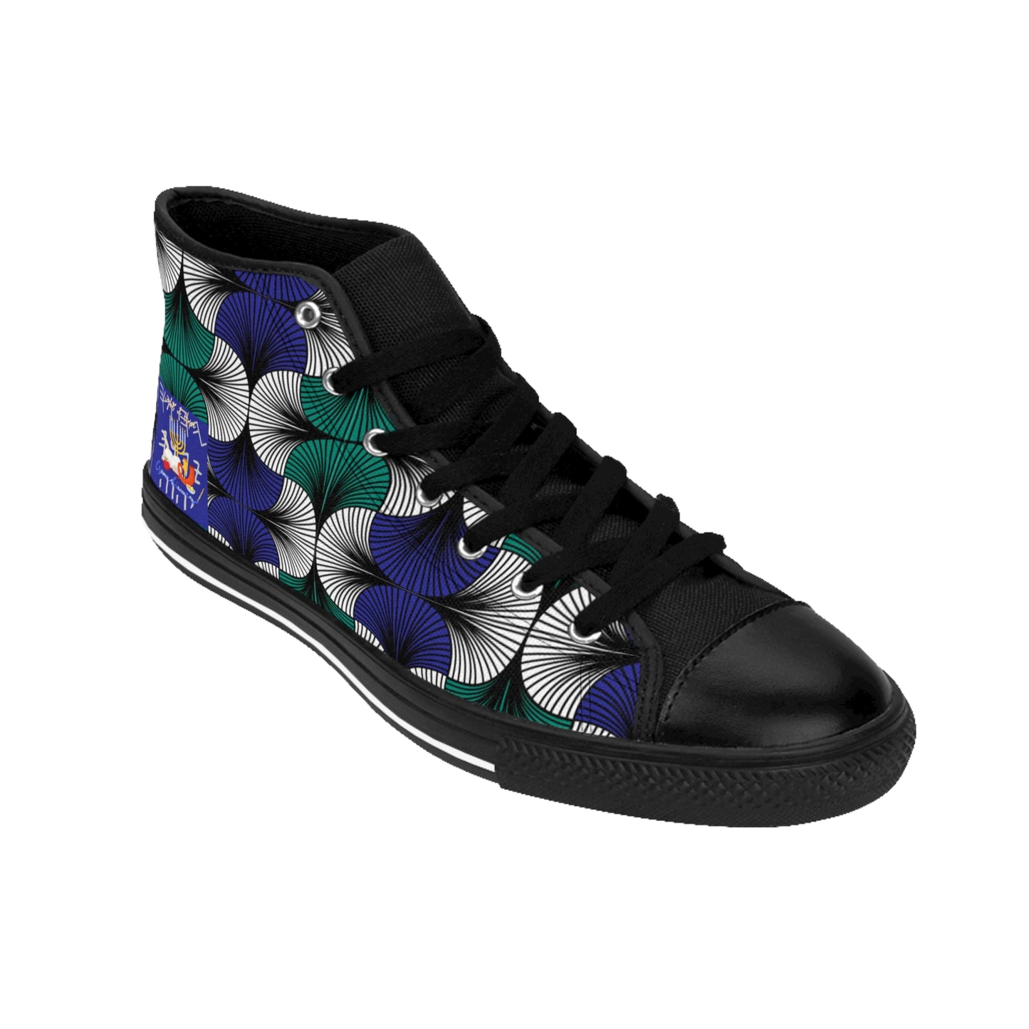Turah Is - Royal Blue Kente Designed High-Top Sneakers for Men - Biblical Principles Collection