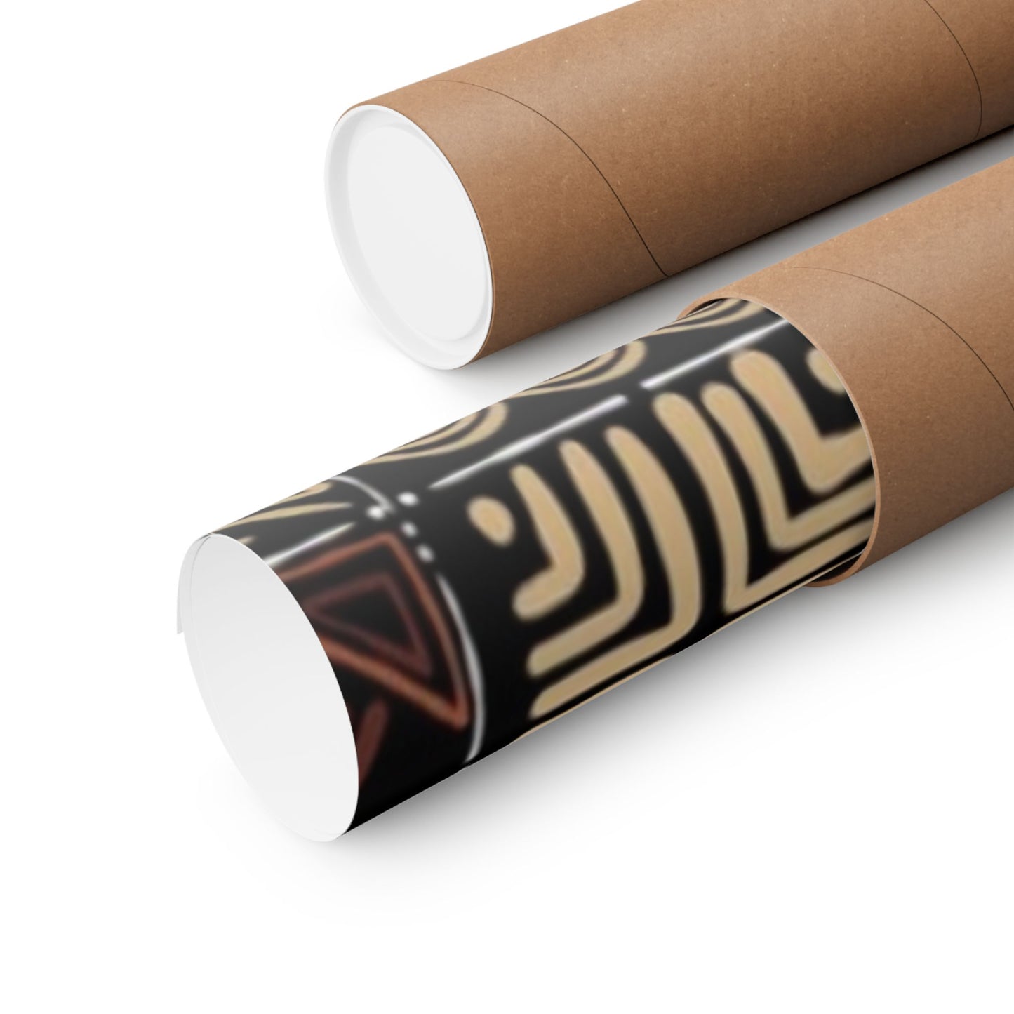 Marriage Ketubah- Brown Kente Ketubah Scrolls (Paleo Hebrew and English)- Qodesh Union Collection