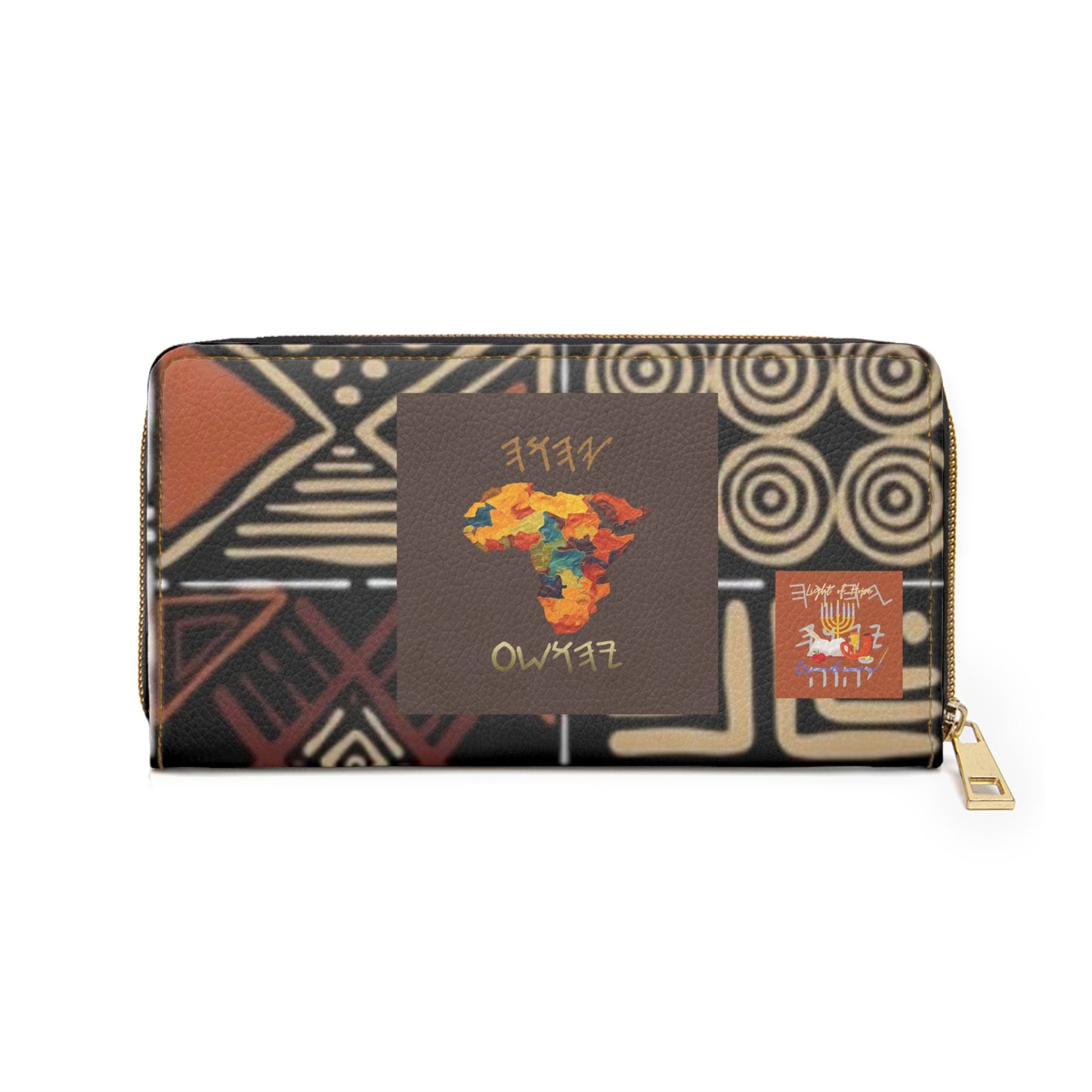 Break Up Your Fallow Ground - Brown Kente Designed Zipper Clutch Wallet - Scriptural Affirmations Collection