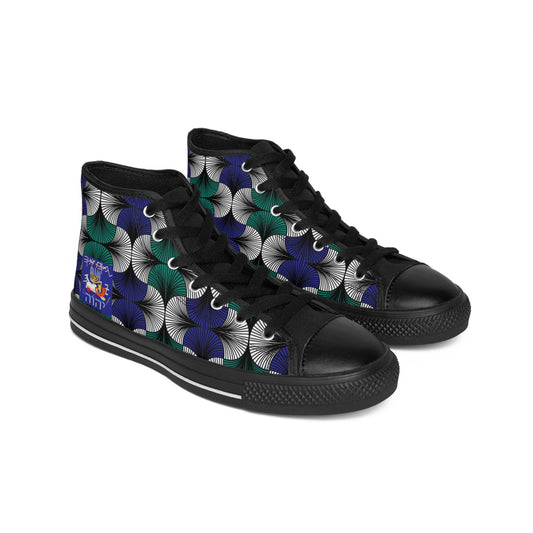 Turah Is - Royal Blue Kente Designed High-Top Sneakers for Men - Biblical Principles Collection