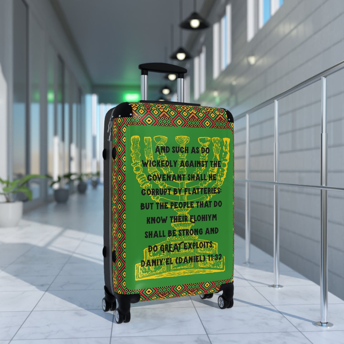 Great Exploits - Green Kente Suitcase - Yahuah’s Sent Ones Travel Collection