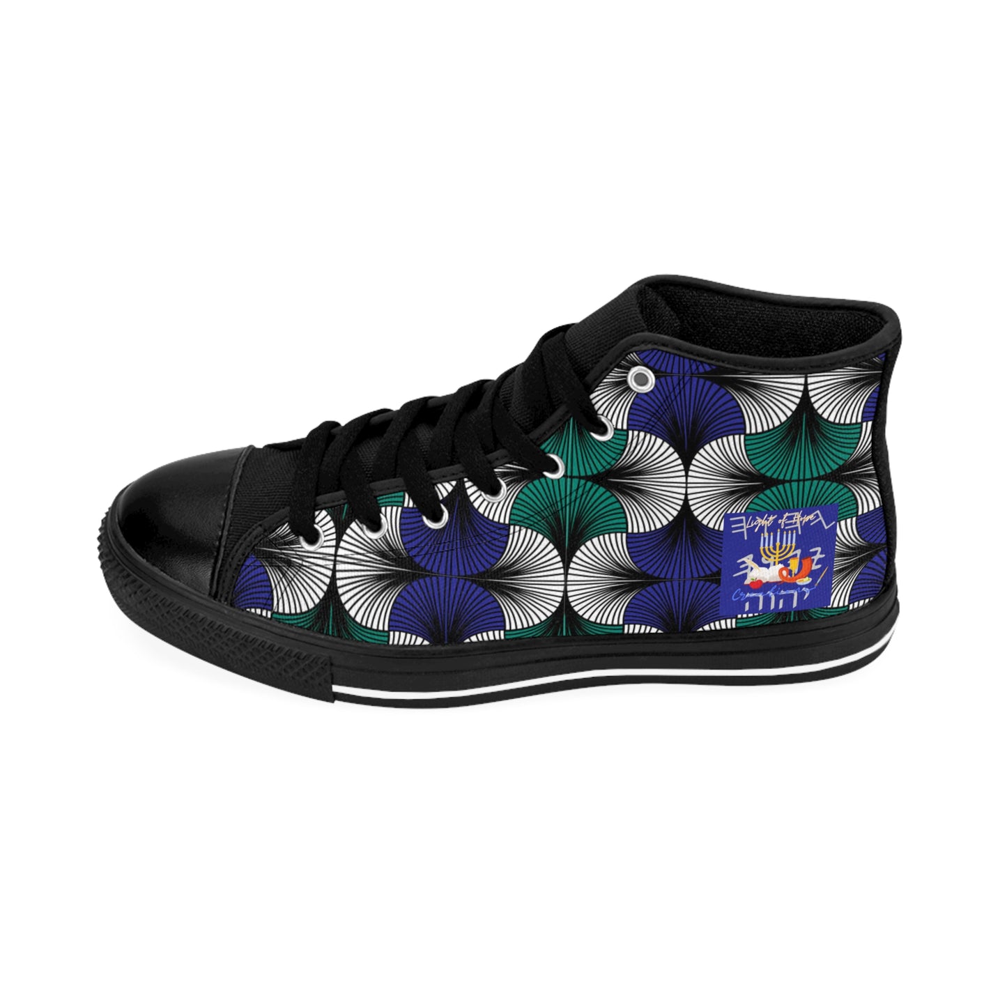 Turah Is - Royal Blue Kente Designed High-Top Sneakers for Men - Biblical Principles Collection