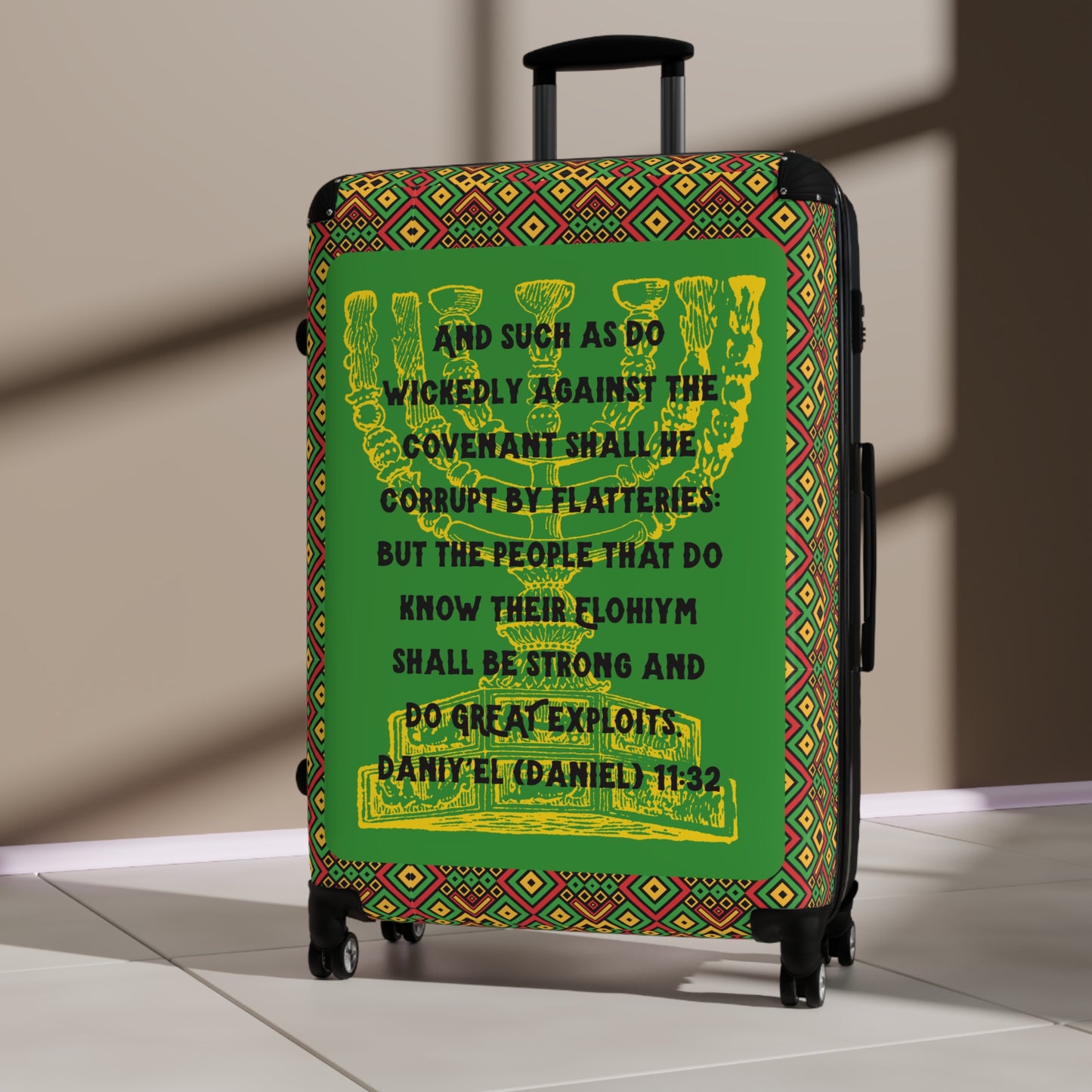 Great Exploits - Green Kente Suitcase - Yahuah’s Sent Ones Travel Collection