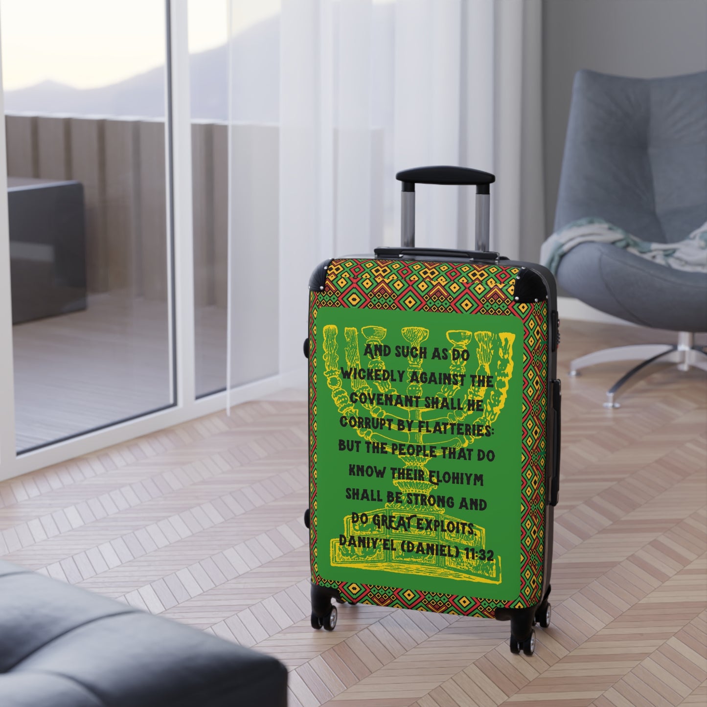 Great Exploits - Green Kente Suitcase - Yahuah’s Sent Ones Travel Collection