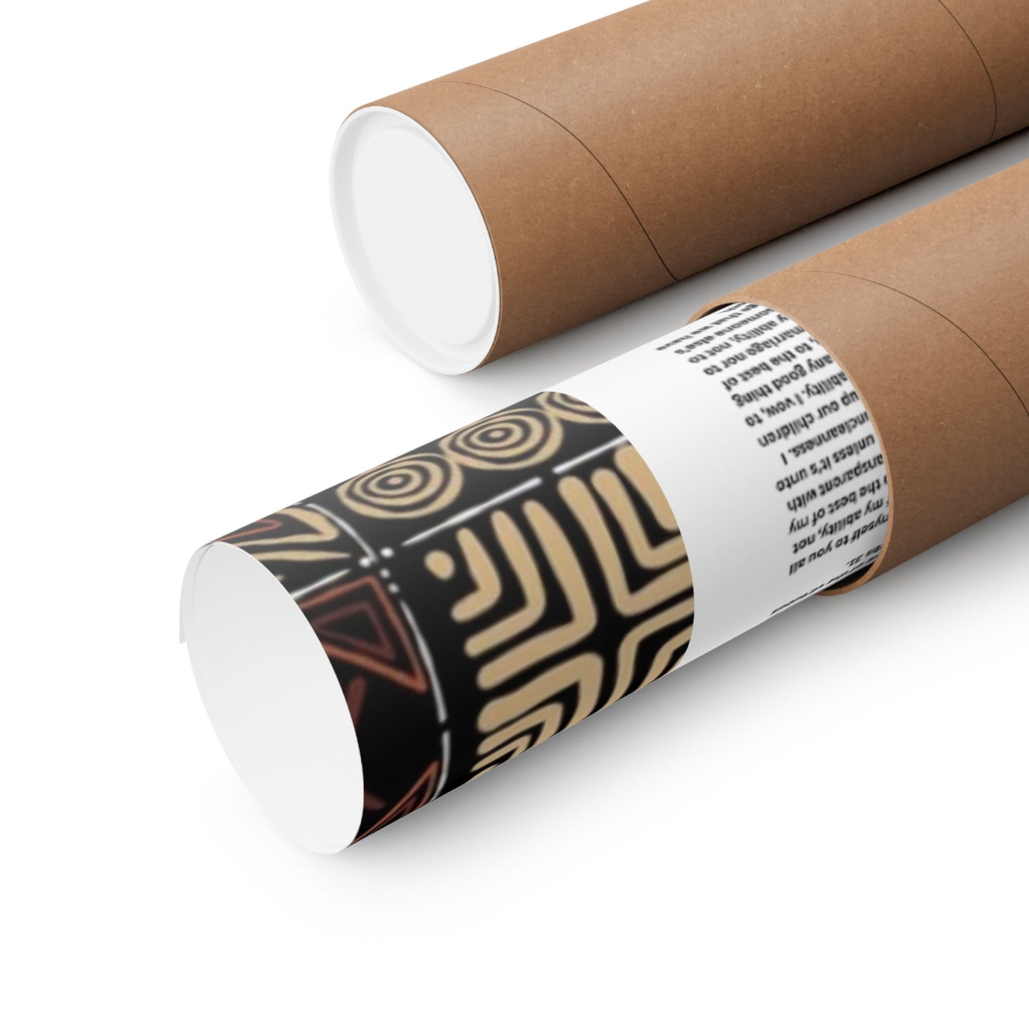 Marriage Ketubah- Brown Kente Ketubah Scrolls (Paleo Hebrew and English)- Qodesh Union Collection