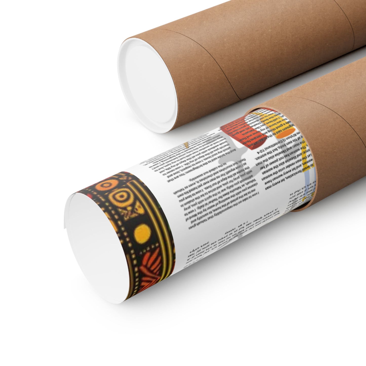 Marriage Ketubah- Black and Red Kente Ketubah Scrolls (Paleo Hebrew and English)- Qodesh Union Collection